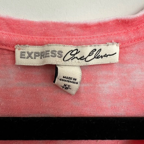 🍭 Express One Eleven Women's Causal Top ~ Size XS ~ Tropical ~ Orange - Picture 3 of 4